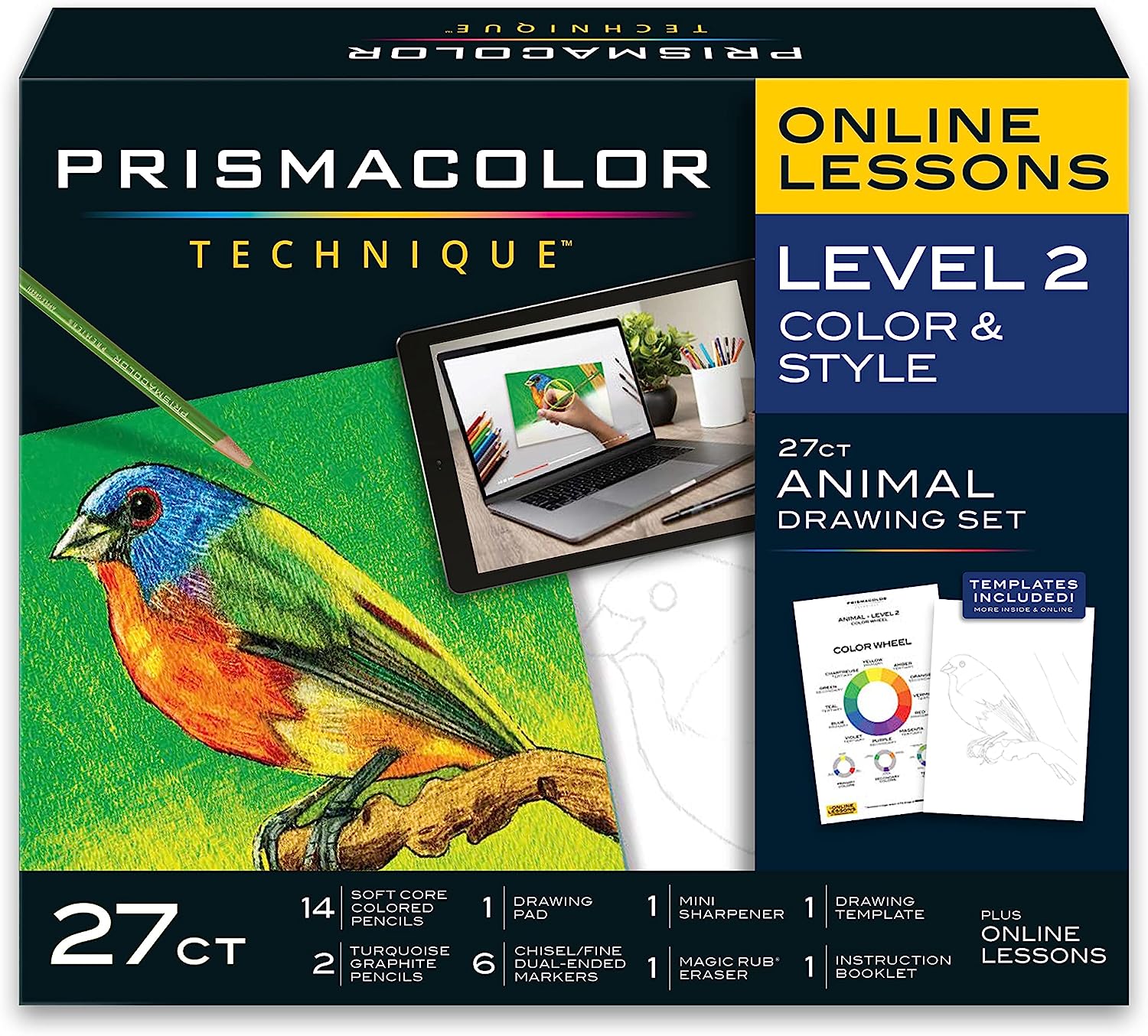 230816082613462_1 Prismacolor Technique, Art Supplies with Digital Art Lessons, Drawings Set, Level 1, How to Draw Animals with Colored Graphite Pencils, and More, Fox Drawing Lesson, 26 Count - Image 1